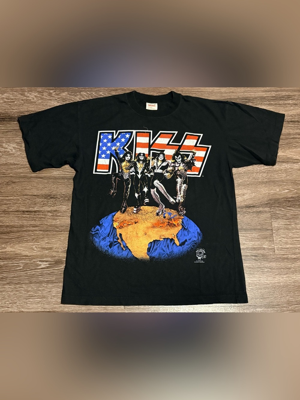 Vintage 1996 KISS Alive Worldwide tour t-shirt Black with Red, White, Blue Large